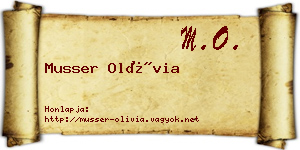 Musser Olívia névjegykártya